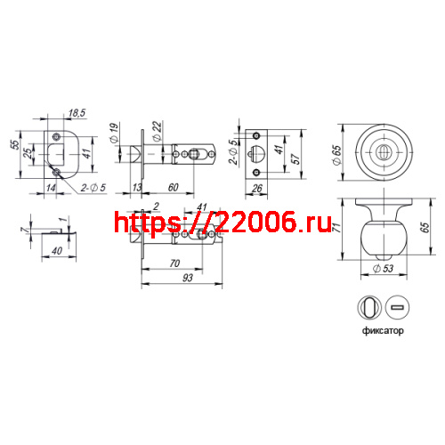 Ручка Punto (Пунто) защелка DK672 MAB-BK (6072 MAB-B) (фик.) мат. бронза фото 3