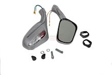 Зеркала (070) пласт.Каплевидные объемные серебрист, поворотник (плоский разъем) (к-во 40 пар)