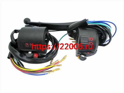 Переключатели руля в сборе с рычагами 139FMB 50сс черные (провода) Переключатели руля в сборе с рычагами 139FMB 50сс черные (провода)