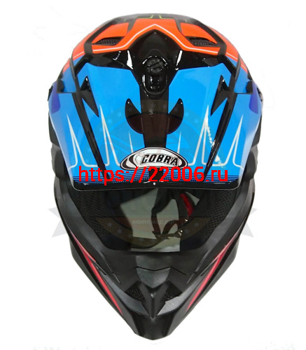 Шлем кроссовый COBRA JK803, черн-сине-оранж.,черн-бел.с крас., черн-сер с бел., раз-ры L (уп.6 шт) фото 4