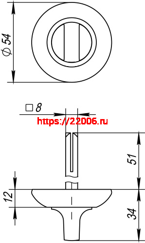 Ручка Fuaro (Фуаро) поворотная BKW8.R.RM54 (BKW8 RM) SN/CP-3 матовый никель/хром фото 3