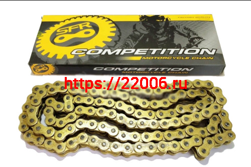 Цепь (420) SFR - 98 зв. приводная, Zodiak, цветная коробочка (НАБОР)