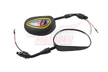 Зеркала (074) пласт. (бобовидные, черные, с поворотником) (в уп. 50 пар)