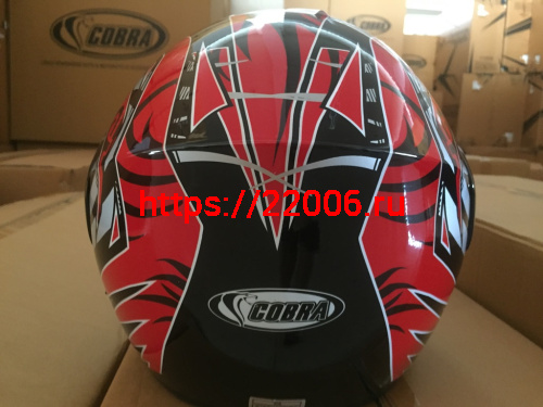 Шлем модуляр COBRA JK111, черный с красным графика(9), с очками, размеры XL фото 2