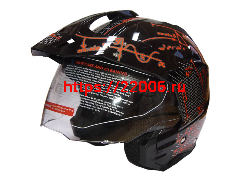 Шлем открытый 3/4 COBRA JK521, белый с серым(3), черный с графикой(2), размеры L