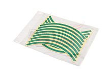 НАКЛЕЙКИ на обод колеса (светоотражающие, на 2 колеса) зелёные 10"